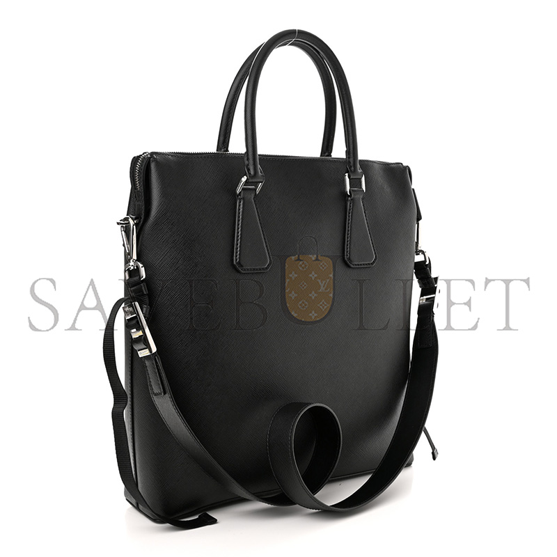Pra*a saffiano travel tote black 2vg046 (35*33*8cm)